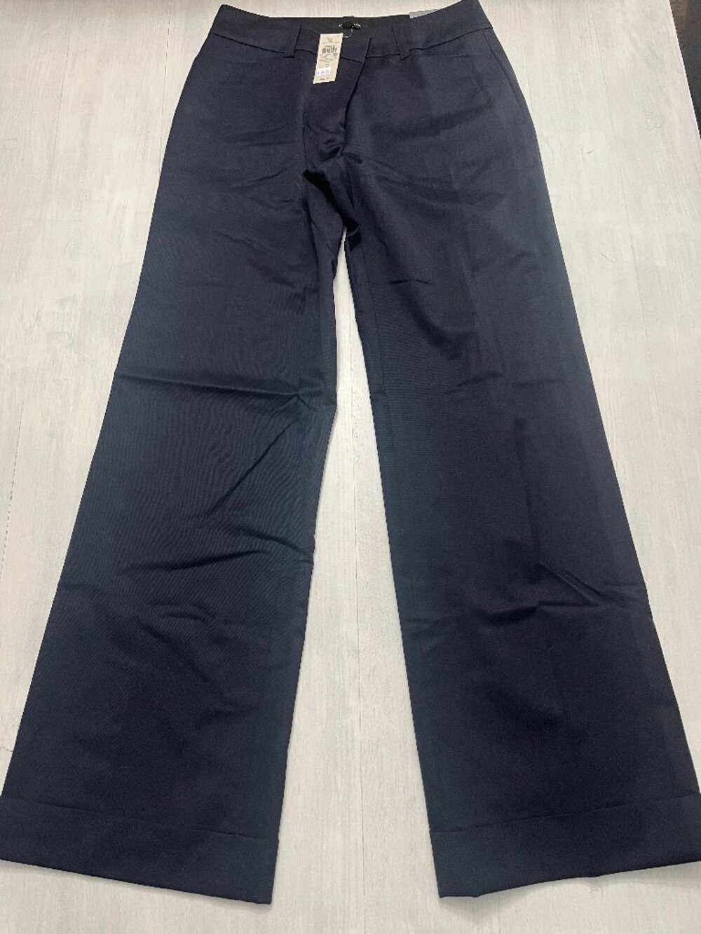 Ann Taylor Wool-Blend Cuffed Pants in Deep Blue